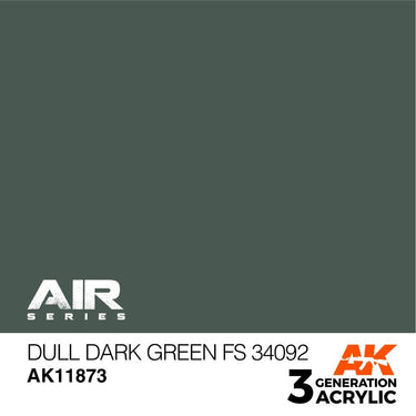 AK Interactive AK11873 Air Series Dull Dark Green FS 34092 Acrylic Paint 17ml 3rd Generation